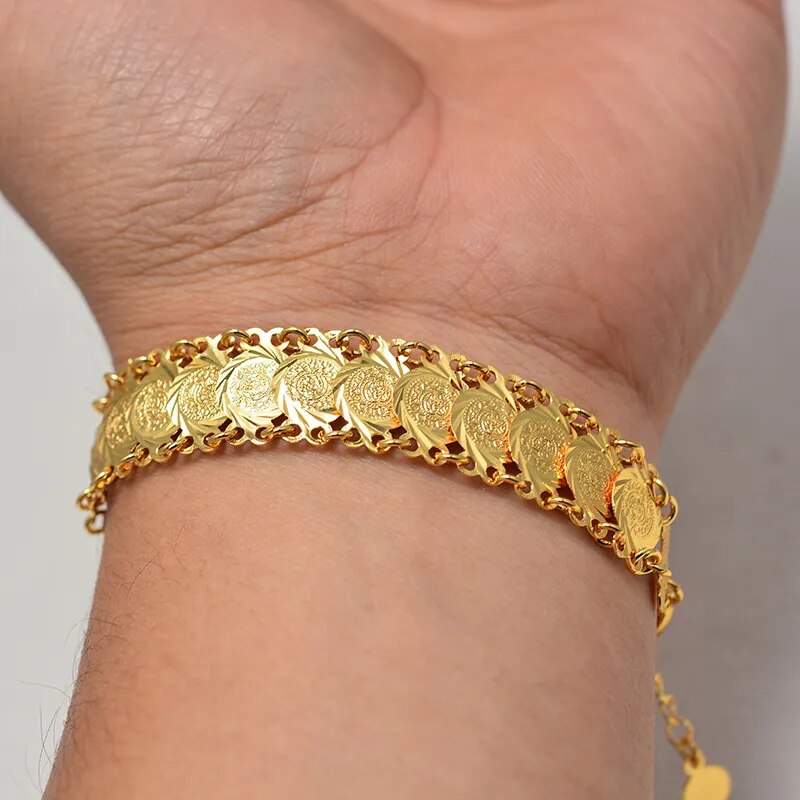 Gold Color Coins Bangles&amp;Bracelets For Women