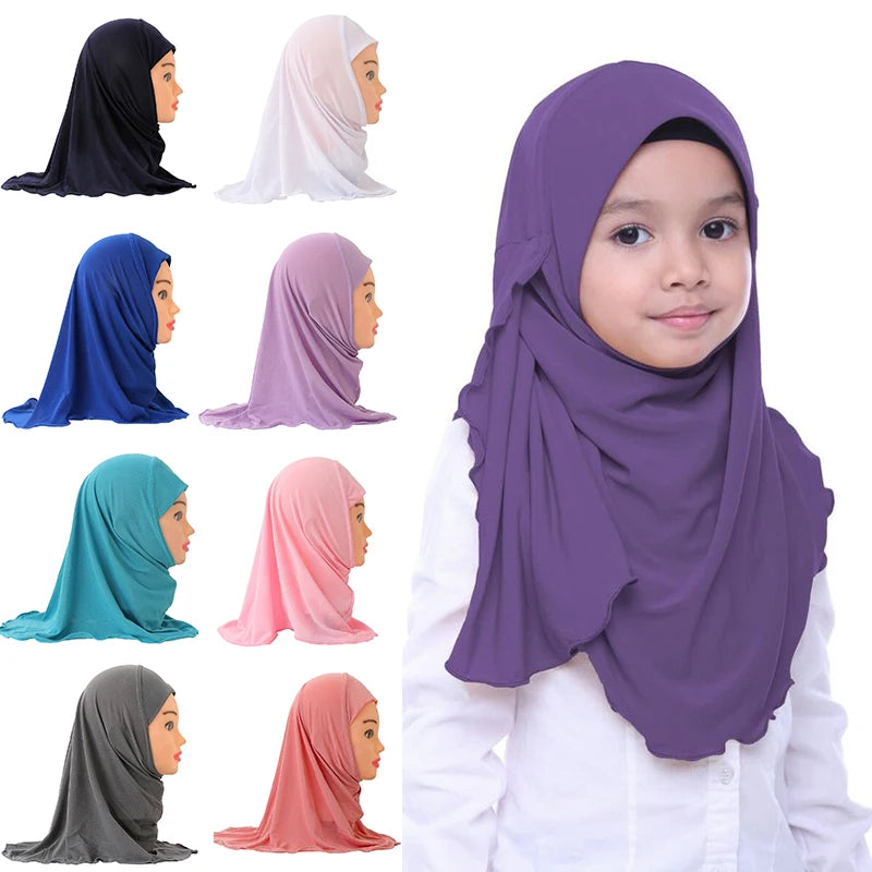 Simpel hijab for Kids, it is soft and stretchable.
